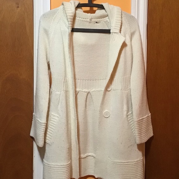 White/Beige wool coat - Picture 1 of 2